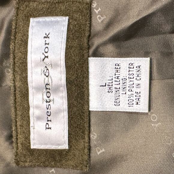 Preston & York Olive Green Suede Full Zip Jacket Reptile Front in Women's Large - Picture 3 of 7